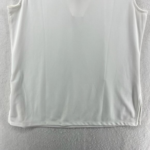 Ann Taylor Factory Tops Womens M White Lace Up V Neck Sleeveless Boho Minimalist - Picture 8 of 12